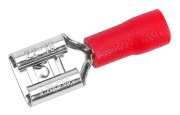 Disconnector Con vh 4.8 r, insulated, female, 0.5..1.5mm² 300V, tab 0.8x4.8mm, -25..75°C, PVC ^brass, 100pcs/pck, red