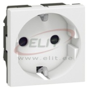 Socket Mosaic, mech.| 2P+E shutters, 16A 250VAC, spring clamp, 2M, white