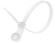 Cable Tie w. Screw Mount 200/7.6 NA, 54.4kg, Polyamide 6.6, -40..85°C, UL94 V-2, UL ^Lloyd’s, 100pcs/pck, natural