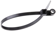 Cable Tie w. Screw Mount 382/7.6 SW, 54.4kg, Polyamide 6.6, -40..85°C, UL94 V-2, UL ^Lloyd’s, 100pcs/pck, black