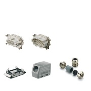 Heavy-duty connector kit RockStar® HDC-KIT-HE 10.110 M, kit, size 4, 90°, 10P, 16A 500V, diecast aluminium, -40..100°C, brass M25, screw clamp, IP65