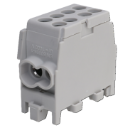 Main Terminal Al/Cu HLAK 25-1/2 M2, 2x 25/16mm²/ 2x 16/10mm², 130/100A 1000VAC/DC, 2.5/2Nm, TS35, grey