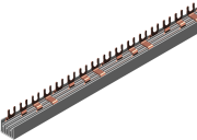 Busbar G-4L-1000/16, L1-L2-L3-N, 56M| 14x4, 16mm², fork, fork, pitch 17.8mm, screw M5-M6, MaxPro