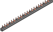 5240124 « Busbar S-3L-1000/16 SO, L1-L2-L3, 57M| 19x3, 16mm², pin, pitch 17.6mm, ABB PS3/60/16 2CDL230001R1660