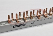 Busbar S-4L-V7-1000/16, L1N-L2N-L3N, 54M| 18x3, 16mm², pin, pitch 17.8mm, GE/Gewiss/Maxge, MaxPro