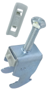 Clamp Clip BS12, Ø8..12mm, incl. plastic pressure-trough ^counter trough, zinc coated steel, mount C-rail, 100pcs/pck