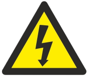 Device Marker 100x100x100, Triangle Lightning Flash, self-adhesive, -45..80°C, PVC, yellow-black