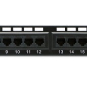 Patch Panel 19in, 1U 24xRJ45 cat6 UTP, black