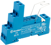 Socket 95.75, 40.51/40.52/40.61/44.52/44.62, takes 99.01, incl. 095.71 metal retaining clip ^marker, panel mount ^TS35, blue