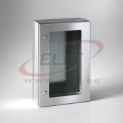 Enclosure ECOR, 400Wx500Hx200D, transparent door, mounting plate, 1locks w. ø3mm double bar key, ss AISI304L, IP66, NEMA12