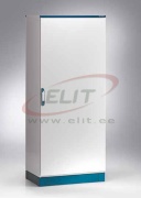 Cabinet E MOX, 1000Wx2000Hx400D, monobloc, plain door, rear panel, mounting plate, 4point locking w. ø3mm double bar locking system, cable entry bottom plates, seal, C3M| epoxy resin layer, IP66 IK10, NEMA12, ocean blue, grey