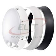 LED Bulkhead Wall Light ZURI, 14W 1100lm D200, PIR sensor 10m, PC, IP54, white/ black