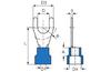 Fork Terminal w. Collar V 5.3 b, 1.5..2.5mm² M5, G5.3 L22, -25..75°C, PVC, 100pcs/pck, blue