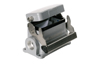 Base HDC 10B SDLU 2M20G, size 4, end-locking clamp, lower side, w. cover, diecast aluminium, -40..125°C, 2x M20, IP65