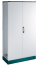 Cabinet ENUX, 1600Wx2000Hx400D, frame, blank double door, rear panel, lever-operated double bar locking w. 3mm double-bit insert, modular, adj. cable entry w. sealing gasket, C3M| epoxy resin layer, IP55 IK10, NEMA12, ocean blue/ grey