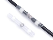 Termokahanev jätkuhülss jootetinaga Ver, shrink ratio 3:1, 0.25..0.5mm², polyolefin -55..125°C/ +140°C, 100pcs/pck, läbipaistev