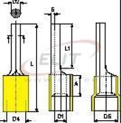 Piik-kaabliking kraega Pin g, 4..6mm² 600V, -25..75°C, PVC, brass, 100pcs/pck, yellow
