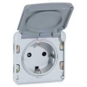 Pistikupesa Plexo, mech.| 2P+E Schuko, 16A 250VAC, vedruklemm, IP55 IK07, hall