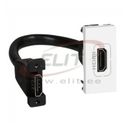 Pistikupesa Mosaic, mech.| HDMI 1.4 type A, preterminated, 1M, valge