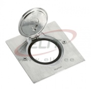 Põrandakarp Arteor/Mosaic, square, 1x 2M, white LED, 180° opening flap, IP44 IK08, stainless steel