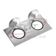 Põrandakarp Arteor/Mosaic, rectangular, 2x 2M, white LED, 180° opening flap, IP44 IK08, stainless steel