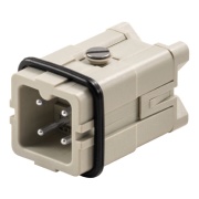 Insert HDC HA 3 MS, male, size 1, 3P 16A 400V, -40..125°C, screw