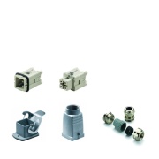 Heavy duty connector RockStar HDC-KIT-HA 04.402 M, kit, size 1, 90°, 4P+E, 16A 400V, diecast alumiinium, -40..100°C, brass M20, screw clamp, IP65