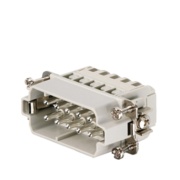 Insert HDC HA 10 MT, male, size 2, 10P 16A 250V, tension clamp