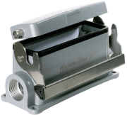 Base HDC 24B SDLU 1M25G, size 8, end-locking clamp, lower side, cover, -40..125°C, diecast aluminium, M25, IP65