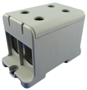 Hargnemisklemm Al/Cu UK150/2A, 1P (4holes) 35-150mm² 580/640A 1000VAC/ 1500VDC, Hex6 14Nm 25..50mm²/ 35Nm 70..150mm², TS35/ panel mount, MaxPro, hall