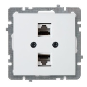 Andmesidepesa Touran, 2x RJ45 cat.5e, süvis, valge