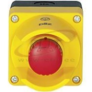 e-Stop PIT es Set5s-5 s, push button turn-to release, protective colar, contact block w. monitoring, SM housing, 2NC, -25..55°C, IP65