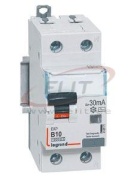 Kombikaitselüliti DX³, 1B+N 10A 230VAC 10kA, 30mA type AC, N right hand, 2M