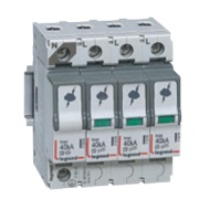Liigpingepiirik, 4P, T1+T2, Uc 320VAC, impulse current (10/350μs) Iimp 8kA, discharge current (8/20μs)| Imax 50kA, In 20kA, TT/TNS