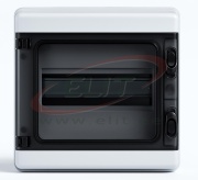 Plastkilp VORTEX, 8M, Ui= 1500V AC/DC, PEN 8+8, 209x215x98mm, PC/ABS, -25..60°C, UV-stable, HF, cl. II, IP65 IK10, MaxPro, kirgas, hall