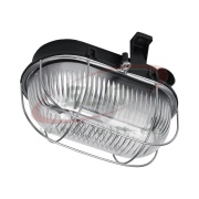 Valgusti OVAL 100, 75W E27, must polüpropüleen, metallrestiga klaaskuppel, IP44, MaxPro