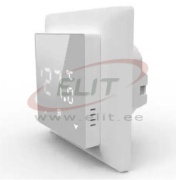 Termostaat HL-05 WiFi, backlit LCD touch screen, +1°..70°C acc. ±0.5℃, 16A 230VAC, incl. floor, air sensors, child lock , anti-freeze, WiFi » mobile app, Amazon Alexa, Google Home, flush mounting Ø60mm box, white, Heatline