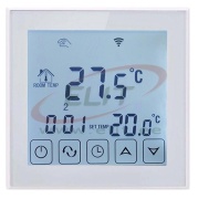 Termostaat TVT 31 WiFi, backlit LCD touch screen, +5°..99°C acc. 1°C, 3.2kW 16A 230VAC, incl. floor, air sensors, man, holiday progr., child lock, WiFi » mobile app, anti-freeze, screen blanking, flash mounting Ø60mm box, Thermoval