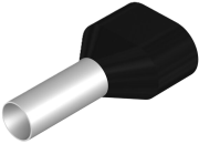 Kaksik juhtmehülss kraega Ct 060014 w, 2x6x14mm, 100pcs/pck, must