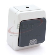 PP Liht-veksellüliti märktulega Light Nortic, 10A 250VAC, vedruklemm, IP44, hall