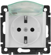 Sv MK pesa Valena, mehh.| 2P+E Schuko kaanega, puutekaitsega, 16A 250VAC, 2.5mm² kruviklemm, IP44, valge