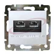 Sv RJ45 ct.6 paaris pesa Valena, mehh.| 2x RJ45 cat.6 UTP, vedruklemm, valge