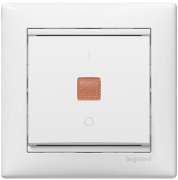 Sv Lihtlüliti märktulega Valena, mehh.| 1way, ill., 10A 250VAC, spring clamp, white