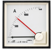 Ampermeeter BA27, bimetall, 720A 600/5A, cl.1, 15min, scale 90°, punane pointer, ■72x72mm/ □68x68mm, IP40