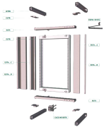 Pöördraam EUTR, HE40/H2000, Ø3mm double bar locking system, incl. hinges 110°opening, C3M| epoxy resin layer, hall
