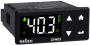 Temperatuuriregulaator CH403C, 3dig. 7seg. LED white display, touch keypad, input NTC 10kΩ (incl. probe), IDM, output relay 1CO 10A 250VAC/ 30VDC, alarm 5A 250VAC/ 30VDC, set point, heat cool, defrost control, 230VAC, ■36x72/□29x71, IP65