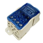 Jaotusklemm Al/Cu, busbar 8x24mm|8Nm/ 2x35mm²|4Nm, 5x16mm²|2.5Nm, 4x10mm²|2Nm 500A 690VAC, TS35, paigaldusplaat