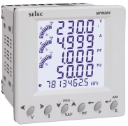 Võrguanalüsaator MFM384, 1p2w/3p3w/3p4w, input 1/5A 100V (10kA/V)/ 1/5A 100..500VAC, prog. CT/PT, V/A/P/PF/Wp/Wq/Ws, pulse output, RS485, ModBus RTU, 4x4, 8digits LCD w. backlight, sv 100..230VAC, ■99x99/□92x92, IP65