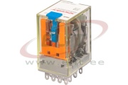 Relee RKE, 4CO 5A 250VAC/ 30VDC, cv 24VDC, LED, testnupp, diood (13+, 14-), UL/TÜV/CE