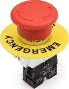 e-Stop surunupp , D40 red mushroom, turn » release, ø22.5mm, 1NC 10A 250VAC, IP40